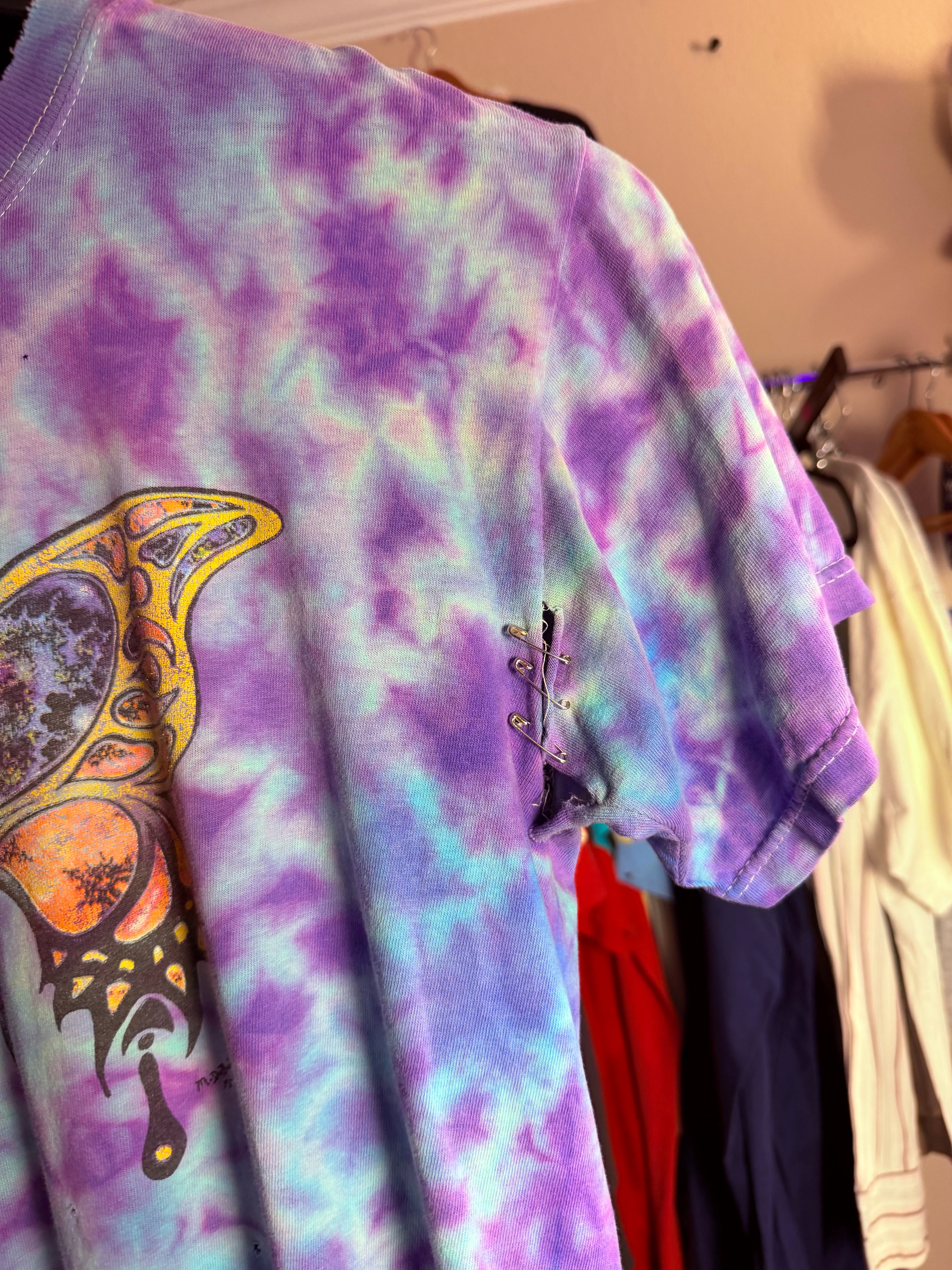 90s Fractal Butterfly Tie Dye Graphic Tee