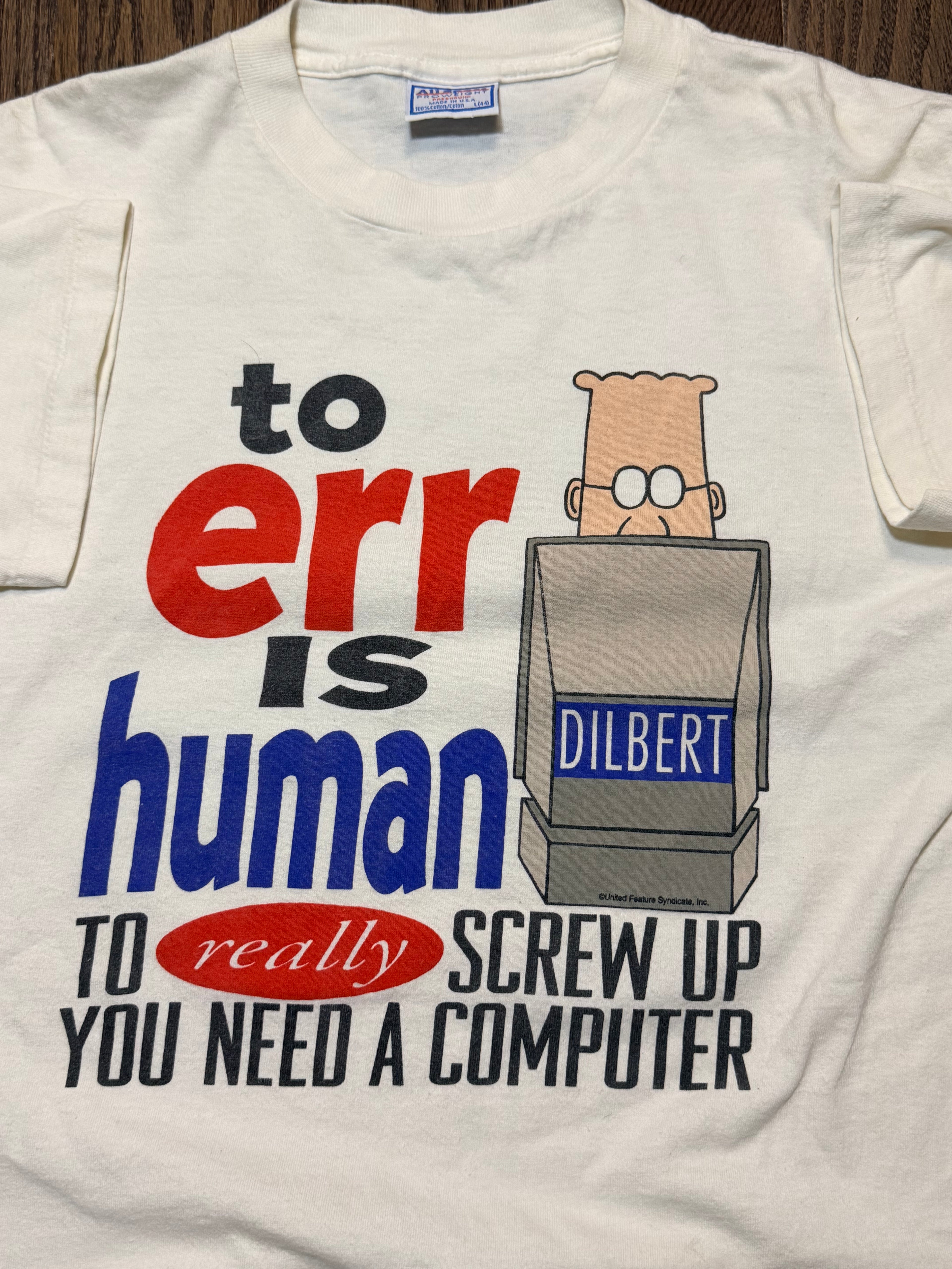 90s Dilbert To Err Is Human Computer Promo Tee