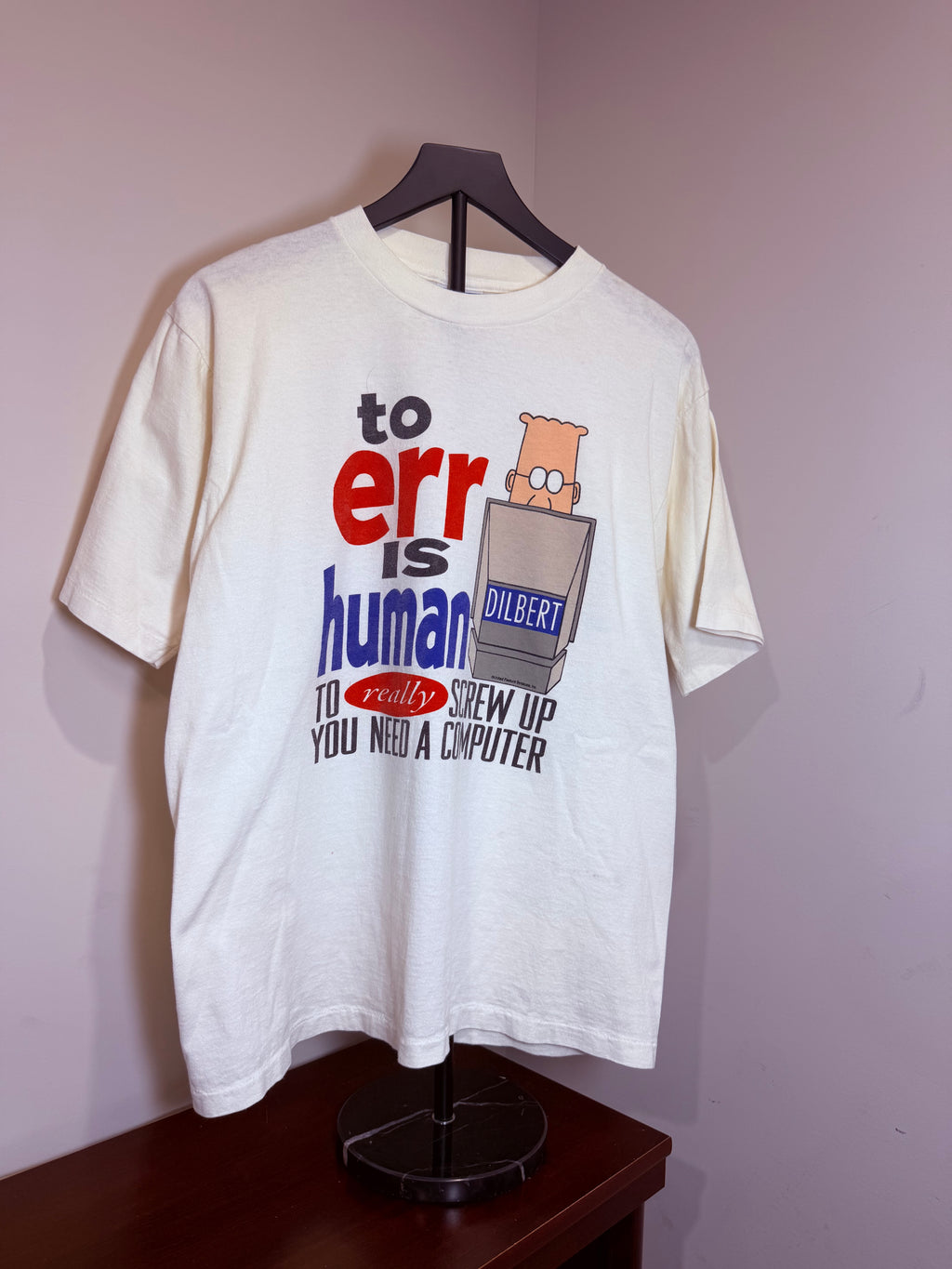 90s Dilbert To Err Is Human Computer Promo Tee
