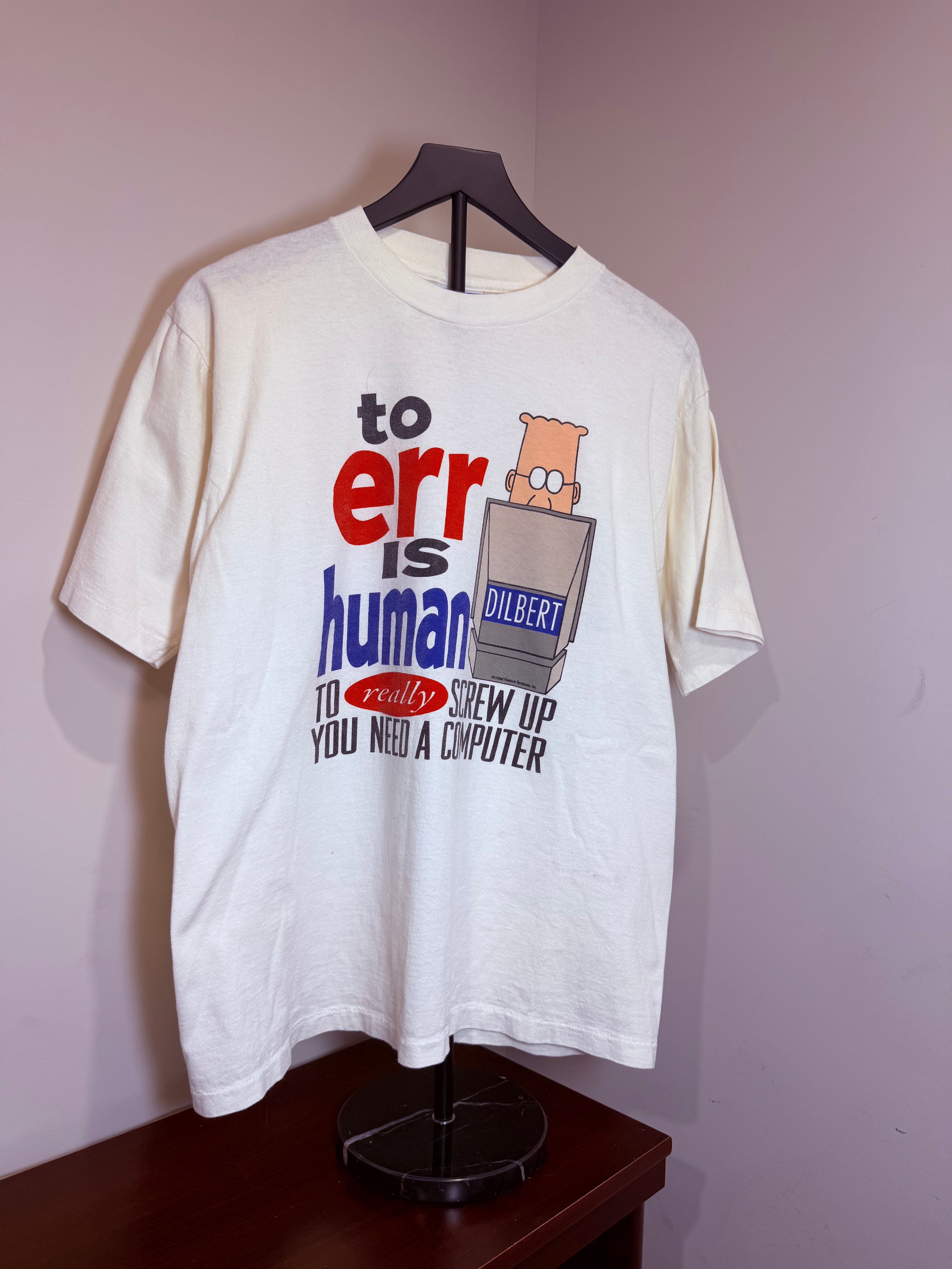 90s Dilbert To Err Is Human Computer Promo Tee