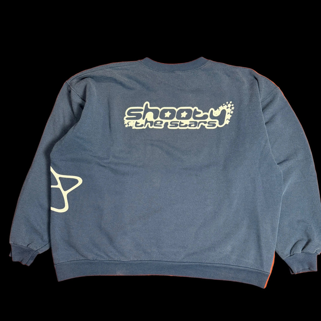 90s Navy Blue Crewneck Side/Back Print