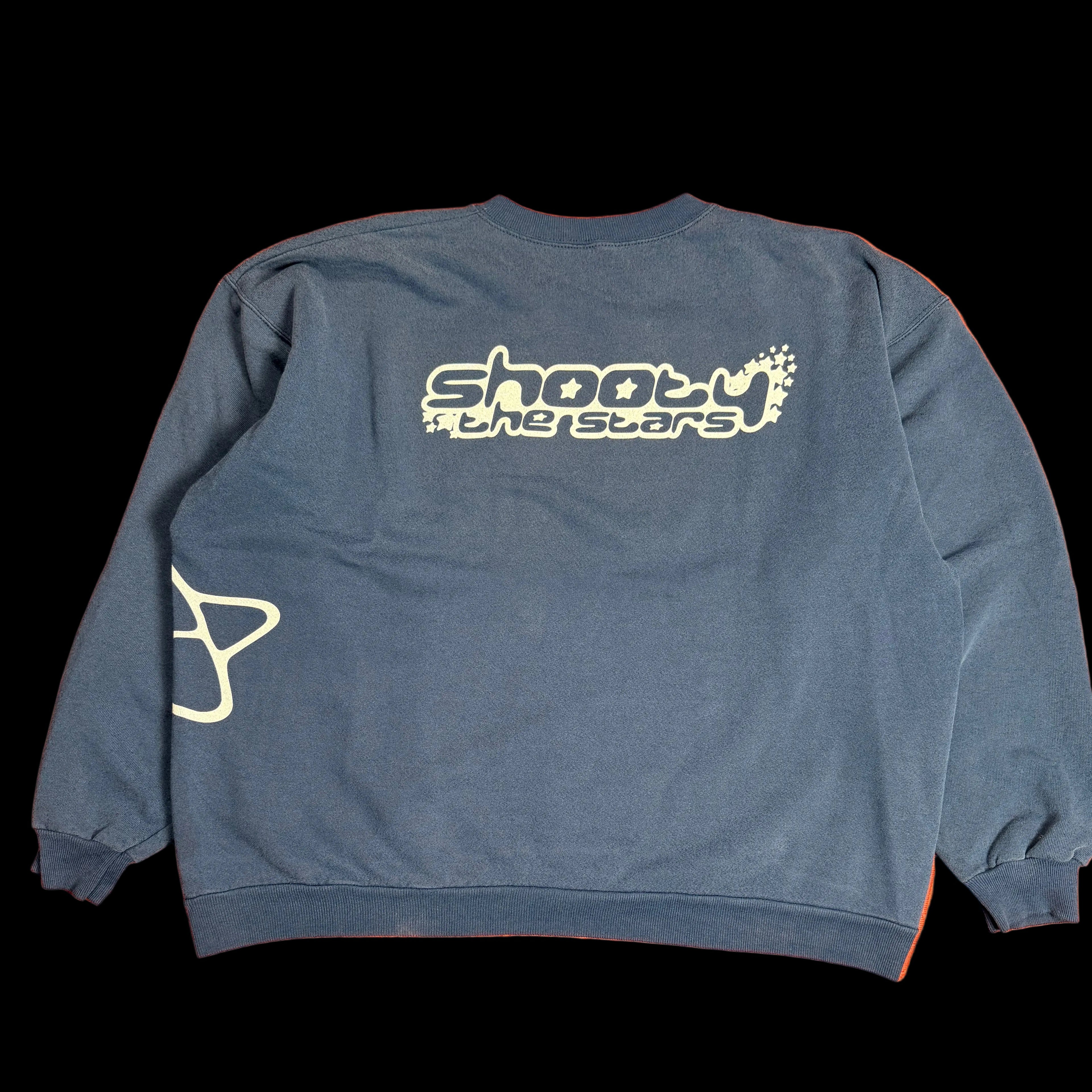 90s Navy Blue Crewneck Side/Back Print