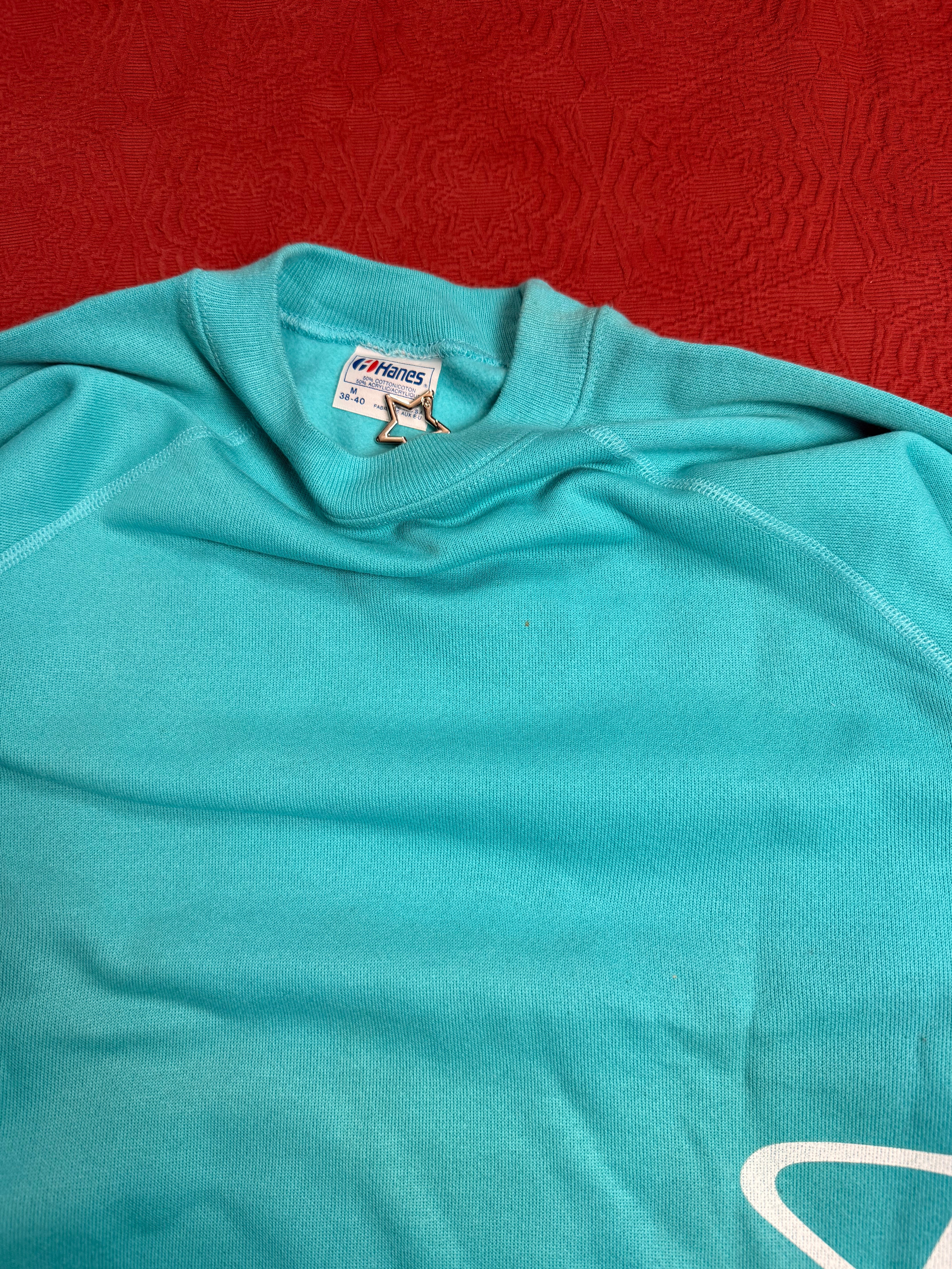 80s Powder Blue Crewneck Side/Back Print